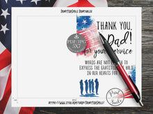 Veterans Day Card For Dad PRINTABLE Gift