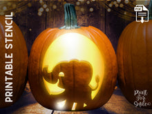 Cute Elephant Pumpkin Carving Stencil Template Pattern Halloween PRINTABLE