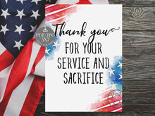 Thank You For Your Service Card Veterans Day Card Military PRINTABLE