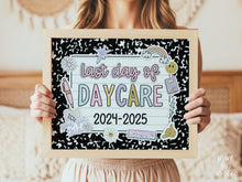 Last Day Of Daycare Sign Pastel PRINTABLE, Last Day Of School Sign For Girl Photo Prop