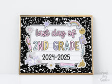 Last Day Of Second Grade Sign Pastel PRINTABLE, Last Day Of 2nd Grade, Last Day Of School Sign For Girl Photo Prop
