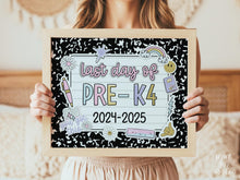 Last Day Of Pre-K4 Sign Pastel PRINTABLE, Last Day Of School Sign For Girl Photo Prop