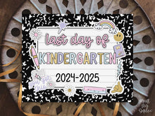 Last Day Of Kindergarten Sign Pastel PRINTABLE, Last Day Of School Sign For Girl Photo Prop