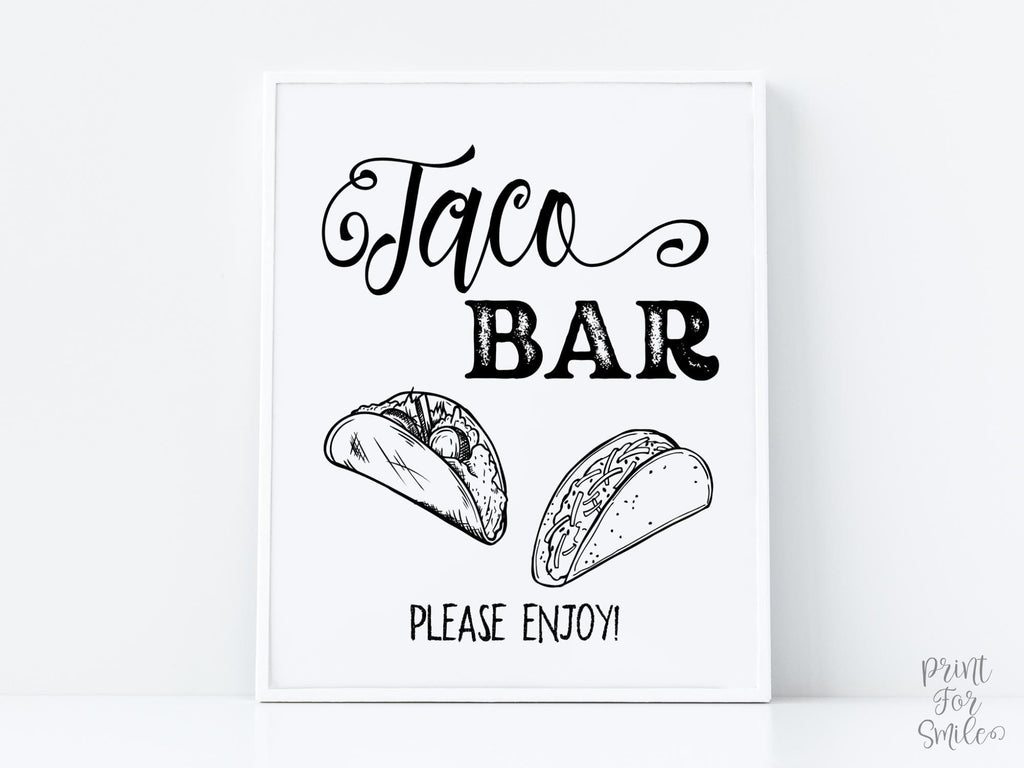 PRINTABLE Taco Bar Sign Graduation Sign, Grad Party Decor, Table Sign