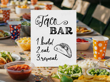 PRINTABLE Taco Bar Sign - Build Eat Repeat Graduation Party Decorations, Wedding Sign