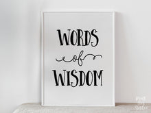 PRINTABLE Words Of Wisdom Sign, Graduation Sign, Graduation Party Decor, Grad Party, College, Table Sign