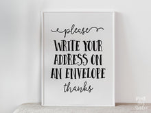 PRINTABLE Please Write Your Address On An Envelope Sign, Graduation Sign, Grad Party Decor, Decorations