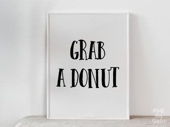 PRINTABLE Grab A Donut Sign, Graduation Sign, Donut Bar Sign, Graduation Party Decorations, Table Sign, Grad Party Decor