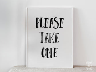 PRINTABLE Please Take One Sign, Graduation Sign, Party Decorations, Grad Party Decor, Table Sign