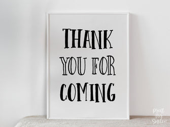 PRINTABLE Thank You For Coming Sign, Graduation Decor, Grad Party Decorations, Graduation Sign