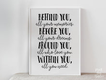 Behind You All Your Memories Graduation PRINTABLE Sign, Grad Party Decor, Table Sign, College Graduation