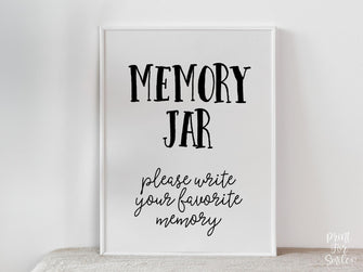 PRINTABLE Memory Jar Sign Please Write Your Favorite Memory, Grad Party Decor, Table Sign, College Graduation Sign