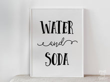 PRINTABLE Water And Soda Sign, Graduation Sign,  Graduation Party Decorations, Table Sign, Grad Party Decor
