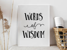 PRINTABLE Words Of Wisdom Sign, Graduation Sign, Graduation Party Decor, Grad Party, College, Table Sign