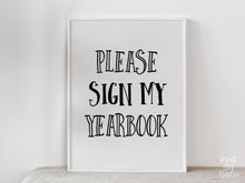 PRINTABLE Please Sign My Yearbook Sign, Graduation Decor, Grad Party Decorations, Graduation Sign