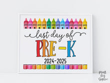 Last Day Of Pre-K Sign Fun PRINTABLE, PreK Colorful Photo Prop, End Of School Year, 2025