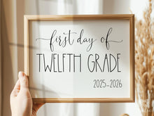 First Day Of 12th Grade Sign Twelfth PRINTABLE Back To School Sign Photo Prop