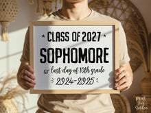 PRINTABLE Last Day Of Sophomore Year Sign, 10th Grade High School, Class Of 2027, End Of School Sign, Photo Prop, Tenth Grade