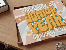 Retro First Day Of Junior Year Sign PRINTABLE Groovy Back To School Sign, Class Of 2027, 11th Grade
