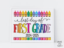 Last Day Of First Grade Sign Fun PRINTABLE, 1st Grade Colorful Photo Prop, End Of School Year, 2025