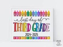Last Day Of Third Grade Sign Fun PRINTABLE, 3rd Grade Colorful Photo Prop, End Of School Year, 2025