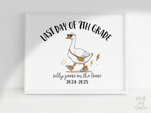 Funny Last Day Of Seventh Grade Sign PRINTABLE, 7th Grade Sign, Silly Goose, End Of School Sign, Photo Prop 2025