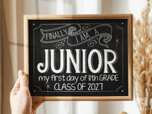 First Day Of Junior Year Sign, Class Of 2027 Sign, 11th Grade PRINTABLE Chalkboard School Sign