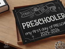 First Day Of Preschool Sign Chalkboard PRINTABLE School Sign Photo Prop, Instant Download