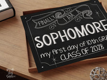 First Day Of Sophomore Year Class Of 2028, 10th Grade Sign, PRINTABLE Chalkboard Back To School Sign, Photo Prop