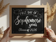 First Day Of Sophomore Year Sign PRINTABLE Chalkboard School Sign, Instant Download, Class Of 2028