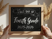 First Day Of Fourth Grade Sign, 4th Grade Sign PRINTABLE School Sign, Photo Prop, Chalkboard 2025