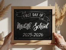 First Day Of Middle School Sign PRINTABLE Sign, Chalkboard, 6th Grade Sign, School Sign, Photo Prop, Instant Download