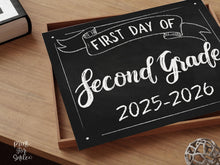 First Day Of Second Grade Sign PRINTABLE 2nd Grade Sign, Chalkboard School Sign, Photo Prop, Instant Download