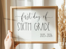 First Day Of Sixth Grade Sign 6th PRINTABLE Back To School Sign Photo Prop