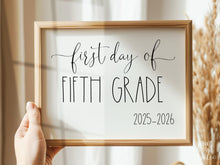 First Day Of 5th Grade Sign Fifth PRINTABLE Back To School Sign Photo Prop