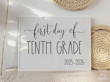 First Day Of 10th Grade Sign Tenth PRINTABLE Back To School Sign Photo Prop