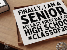 First Day Of Senior Year Sign PRINTABLE, Class Of 2026, Back To School Sign, 1st Day Photo Props