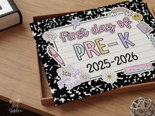 First Day Of Pre-K Sign Pastel PRINTABLE, First Day Of School Sign For Girl 1st Day Photo Prop