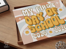 Retro First Day Of School Sign Groovy PRINTABLE Back To School Sign, First Day Of School Sign