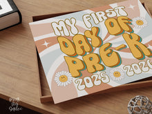 Retro First Day Of Pre-K Sign Groovy PRINTABLE Back To School Sign, First Day Of School Sign