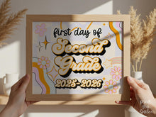 PRINTABLE First Day Of Second Grade Sign Retro 2nd Grade Back To School Sign, 1st Day Photo Prop