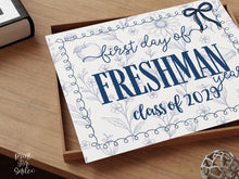 First Day Of Freshman Year Sign, Toile, PRINTABLE Back To School Sign, Photo Prop, Instant Download, Whimsical Cute Class Of 2029, 9th Grade
