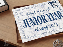 First Day Of Junior Year Sign, Toile, PRINTABLE Back To School Sign, Photo Prop, Instant Download, Whimsical, Bow Class Of 2027 11th Grade