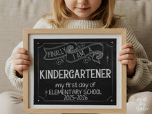 First Day Of Kindergarten Sign, Elementary School Sign Chalkboard PRINTABLE Photo Prop