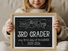 First Day Of Third Grade Sign, 3rd Grade Sign, Back To School Sign Chalkboard PRINTABLE