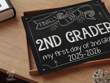 First Day Of Second Grade Sign, 2nd Grade School Sign, Chalkboard PRINTABLE Back To School