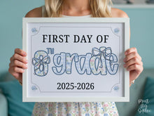 First Day Of Eighth Grade Sign 8th Modern Grandmillennial Whimsical Elegant School Sign Photo Prop Coquette Floral Watercolor PRINTABLE