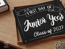 First Day Of Junior Year Sign PRINTABLE Chalkboard, Class Of 2027, School Sign, Photo Prop, Instant Download