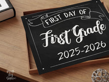 First Day Of First Grade Sign PRINTABLE 1st Grade Sign, School Sign, Chalkboard Photo Prop, 2025