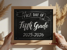 First Day Of Fifth Grade Sign PRINTABLE 5th Grade Sign, School Sign, Photo Prop, Instant Download, Chalkboard 2025